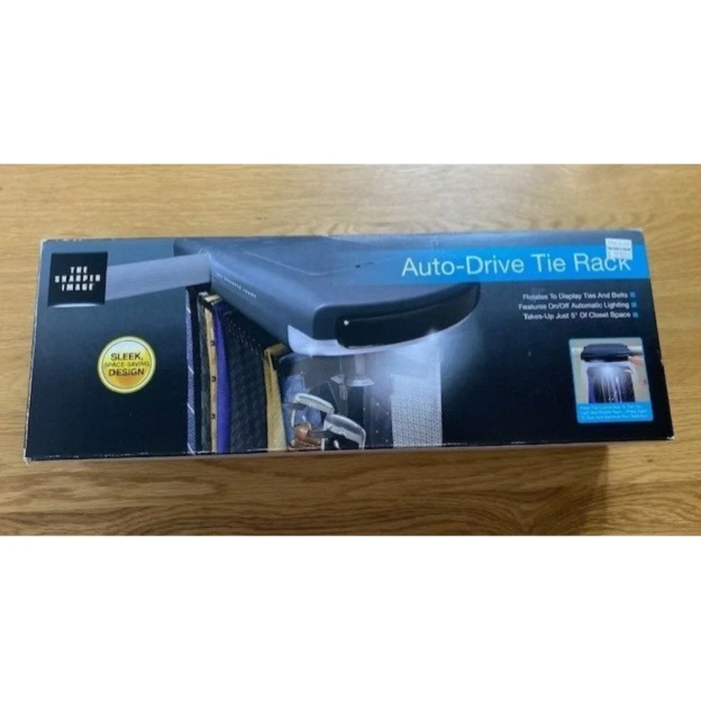 Sharper Image Auto-Drive Tie Rack Men OS Gray New Motorized 72-Tie Capacity